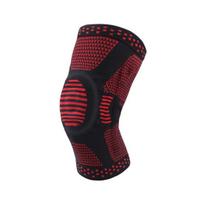 Knitted Knee Compression Sleeve with Side Stabilizer Patella Pad Women Men Meniscus Tear Injury Recovery Joint Pain Running Sports Knee Support Brace M raudona