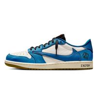 Jordan x Travis Scott Air Jordan 1 Mėlynasis drakonas, vejantis bangas, neslystantis, žemi, vintažiniai krepšinio batai, moteriški DZ4137-700(Team2042-) 35.5