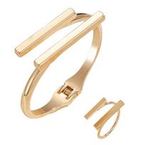 Adjustable Bangle Ring Set Creative Geometric Open Bracelet  Women's Accessories Gold Ring Bangle