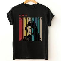 Retro Amy Winehouse Black Men All Size T-Shirt Gift Family XZ955 Unisex T-Shirt S įvairiaspalvis