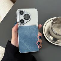 Electroplated Denim Texture iPhone Case for 13/15 Pro, 16/17 Pro Max - Drop-proof & Protective iPhone 17