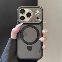 Mecha Phone Case for iPhone 17 Pro Max: Matte Finish with Magnetic Stand 15 Pro Max