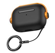 „AirPods Pro 2“ dėklo dėklas Mėgaukitės muzika „Airpod Pro Case“ 3D muzikinis berniukas Smūgiams atsparūs „Airpods Pro 2“ dėklai su raktų pakabuko dangteliu XYZ airpods 1/2 oranžinė