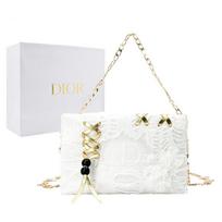 DIOR Krepšys PASIDARYK pats Stiliaus Kosmetinė Drobė Auksinis Raištelis Qimeng Sandėliavimas Mados Tendencija Važiavimas į darbą Pasimatymai Kasdienis Atostogos Universalus Džinsinis Medžiaga auksas