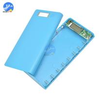 8x18650 Battery Box Power Bank Charger Holder Plastic Shell Case DIY Kit 18650 Cell LCD Display USB Port Without Battery mėlyna