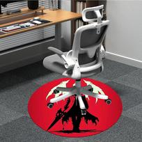 1pc Devil May Cry Office Round Area Rug, Indoor Mat Suitable For Office, Under Office Chairs Bedroom Living Room Home Decor, Room Deco104 80cm by 80cm