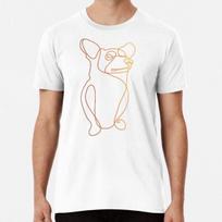 Colorful Corgi One Line Art Premium T-Shirt Mens Womens Tees Top S to 5XL Made in the AU/USA T-Shirt Mens Womens Tees Top M