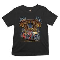 Ridin' High Youth kids boys T-Shirt Biker Forever Chopper Rider American Eagle Kids 100