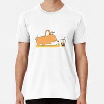 Corgi and Bubble Tea  Premium T-Shirt Mens Womens Tees Top S to 5XL Made in the AU/USA T-Shirt Mens Womens Tees Top S