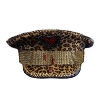 Yacht Captain Hat,Leopard Sailor Hat,Boats Captain Hat,Navy Marine Costume Accessory for Adult Womens Bridal Hat 1 auksas