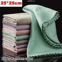 10pcs Microfiber Cleaning Cloth Lint-Free Fish Scale Cloth Reusable Polishing Rag for Glass Window Car Kitchen Mirror Polishing 10pcs