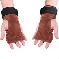 1 Pair Weight Lifting Gloves Hand Grips with Wrist Straps Palm Protection Leather Anti Skid