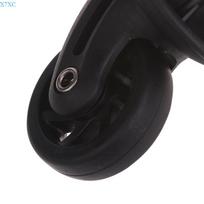 X7XC Trolley Casters Single Row 360 Degree Suitcase Silent 2pcs Black juoda