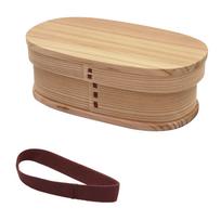 Osaka Choseido Magewappa Bento Box with Divider and Free Lunch Band Brown (Long Oval 400cc Band)