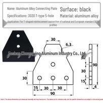 T-slot Aluminum 5-Hole 2020/3030/4040/4545 Triangle Connector Plate