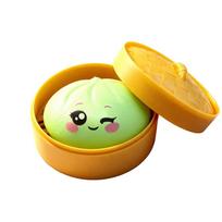 Glitter Dumplings Squishy Toy with Steamer Soft Squishy Toy Fidget Slow Resilience Stress Relief Sensory Ball Relaxation Tool