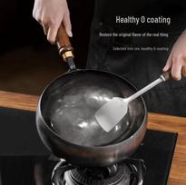 Non-stick Iron Pot Set: Small Frying Pan, Stir-fry Pot, and Stew Pot Smooth Surface 24CM No Lid