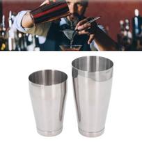 2 Piece Set Stainless Steel Martini Shaker Silver Drink Shaker Professional Cocktail Shaker  Bar