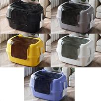 Fully Enclosed Extra Large Cat Litter Box with Odor Block and Splash Proof Cat Ear Design Specify color on order geltona/juoda spalva/pilka spalva