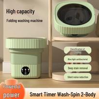 Compact Foldable Mini Washing Machine for Underwear and Lingerie, Perfect for Dorms and Small Spaces Green/Medium 9L