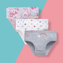 Girls' Cotton Ribbed Cartoon Print Underwear Shorts 150cm