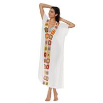 Moteriški pridengiami plius dydžio kratinys suknelė, suskirstyta Sexy Long Beach maudymosi kostiumėliai One Size balta