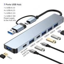2 viename USB 3.0 šakotuvas 7 prievadų kelių USB skirstytuvo C tipo doko stotis C tipo HUB OTG adapteris Plug and Play