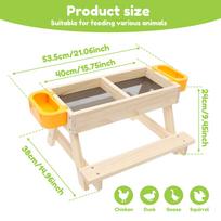 Chicken Picnic Table Feeder Wooden Poultry Feeder Table Decoration Coops Feeder Accessories for Chicken Wildbird Duck Squirrel 1Pc
