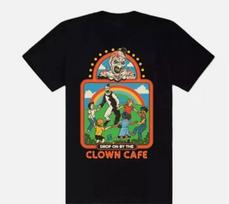 Terrifier Clown Cafe 100% Cotton T-shirt Mens Tees Top, Horror Movie Shirt S