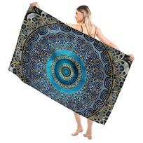 Bathroom Bath towels for adults sauna Vintage beach towel Gym towel set Large hotel woman shower quick drying microfiber Mandala W40*H60(CM)