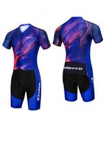 Man's Team Short Sleeve Cycling Clothing MTB Bike Uniform Maillot Ropa Ciclismo Summer Bicycle Wear 2026 Summer Breathable One-piece Cycling Suit Set XS violetinė