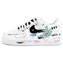 Nike Air Force 1 Air Force 1 GD Graffiti Low top Skateboard Shoes Unisex White CW2288-111(Team405-GD) 35.5