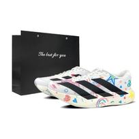 Adidas Adizero Evo SL Neslystantys Atsparūs dilimui Žemi Maratono Treniruočių Lenktynių Bėgimo Bateliai Vyriški Balti Rožiniai JH6206(Team478-LD) 39⅓