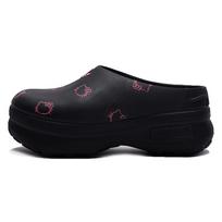 Adidas Originals AdiFOM Stan Smith Mule Rubber Sole Abrasion Resistant Closed Toe Slippers Women's Black Pink IE4626(Team15-) 40⅔