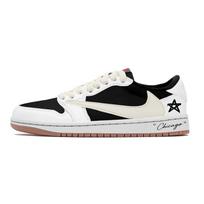Travis Scott X Jordan Air Jordan 1 Vintage Basketball Shoes Unisex Low Top White DZ4137-700(Team723-) 35.5