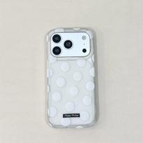 Dual-Layer Frosted Polka Dot Case for iPhone 15/17/16 Pro Max - Anti-Fall Cover iPhone 15 Pro