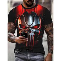 Marvel Punisher Vyriški marškinėliai Grafiniai marškinėliai Juokingas šūkis Raidė Apvali apykaklė 3D spausdinimas Superherojus Marškinėliai M black