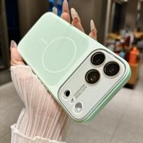 Magnetic Liquid Silicone Ring Case for Apple iPhone 17 Pro Max iPhone 16 šviesiai žydros spalvos