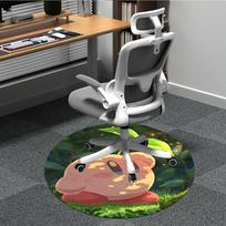 1pc Kitty Kirby Office Round Area Rug, Under Office Chairs Bedroom Living Room Home Decor, Available in Various Sizes0 80cm by 80cm