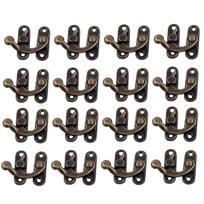 30pcs Horns Locks Antique Bronze Iron Padlock Hasp Hook Lock Curved Buckle With Screws For Jewelry Wooden Box Metal Lock bronza