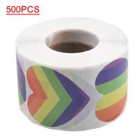 500 For Rainbow Heart Stickers for Celebrations Festivals Parties 3 8cm Roll of 500 for Crafts and Decorations China Mainland