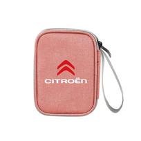 Car Portable Storage Bag Carry Lighter Data Cable Bank Truck Key For Citroen C4 C3 C5 C1 C2 Berlingo Celysee Cactus Picasso Saxo