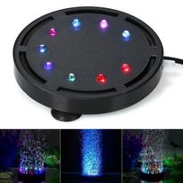 1pc Aquarium Air Stone Bubble Bar with LED Light Underwater Oxygen Pump  Aquarium Fish Tank Aerator Pump Stone with Suction Cups Dia. 10.5cm