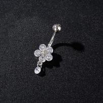 Nerūdijančio plieno drugelio gėlės bambos žiedas Navel Piercing žiedas moterims merginoms Seksualus bambos pirsingo žiedas Kūno papuošalas
