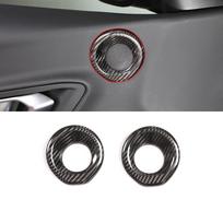 Real carbon fiber For Toyota GR Supra A90 2019-22 Car Door Speaker Ring Trim Sticker Interior Car Accessories