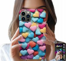 Etui Do Iphone 11 Pro Max - Kolorowe Serca Możliwość Personalizacji