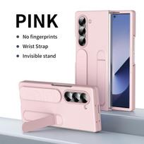 Samsung Galaxy Z Fold7/6 Case: Integrated Stand, Film, & Wrist Strap for Fold5/4. Samsung W25 / Fold 6 SE Slim rožinė
