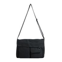Large Capacity Student Messenger Bag Monochromatic Shoulder Bag Small Square Bag Korean Version Ins New gray