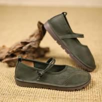 Flat Shallow Mouth New Fashion All-in-one Lightweight Comfortable Non-slip Breathable Simple Wear-resistant Women's Single Shoes 35 žalia