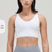 Lycra High-Impact Shockproof Women's Criss-Cross Sports Bra with Thin Straps and Pads Extra Large balta